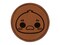 Charming Kawaii Chibi Duck Goose Face Blushing Cheeks Farm Eggs Round Iron-On Engraved Faux Leather Patch Applique - 2.5"